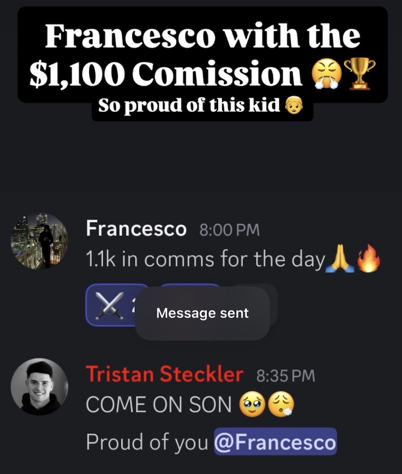 1.100 $ di commissioni in un giorno