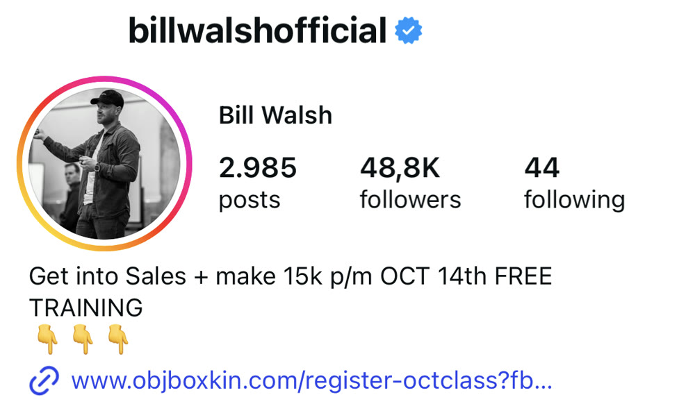 Bill Walsh su Instagram
